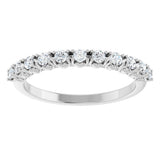 Platinum Round Natural Diamond Eleven-Stone U-Prong Hidden Heart Anniversary Band – .04–1/3 CTW - view 3