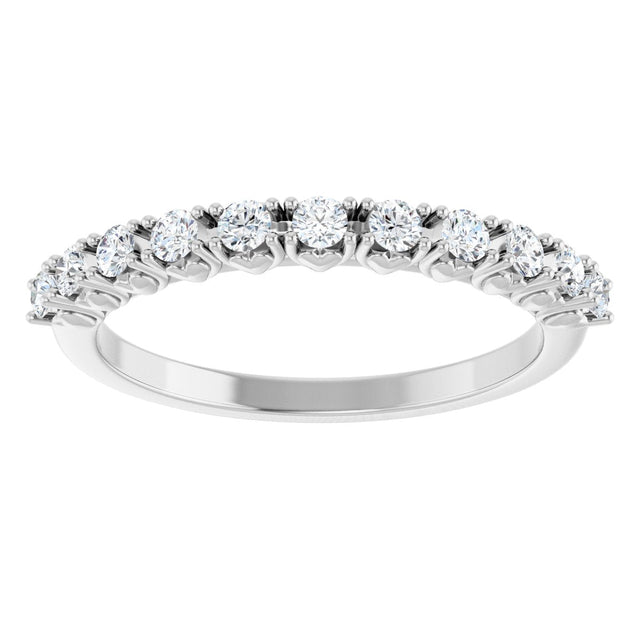 Platinum Round Natural Diamond Eleven-Stone U-Prong Hidden Heart Anniversary Band – .04–1/3 CTW - view 3