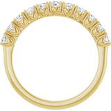 14K Gold Round Natural Diamond Eleven-Stone U-Prong Hidden Heart Anniversary Band – .04–1/3 CTW - Yellow Gold - view 2