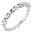 Platinum Round Lab-Grown Diamond Eleven-Stone U-Prong Hidden Heart Anniversary Band – 1/5–5/8 CTW