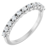 14K Gold Round Lab-Grown Diamond Eleven-Stone U-Prong Hidden Heart Anniversary Band – 1/5–5/8 CTW - White Gold