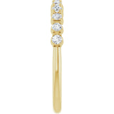 14K Gold Round Natural Diamond Eleven-Stone U-Prong Hidden Heart Anniversary Band – .04–1/3 CTW - Yellow Gold - view 4