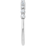 Platinum Round Natural Diamond Eleven-Stone U-Prong Hidden Heart Anniversary Band – .04–1/3 CTW - view 4