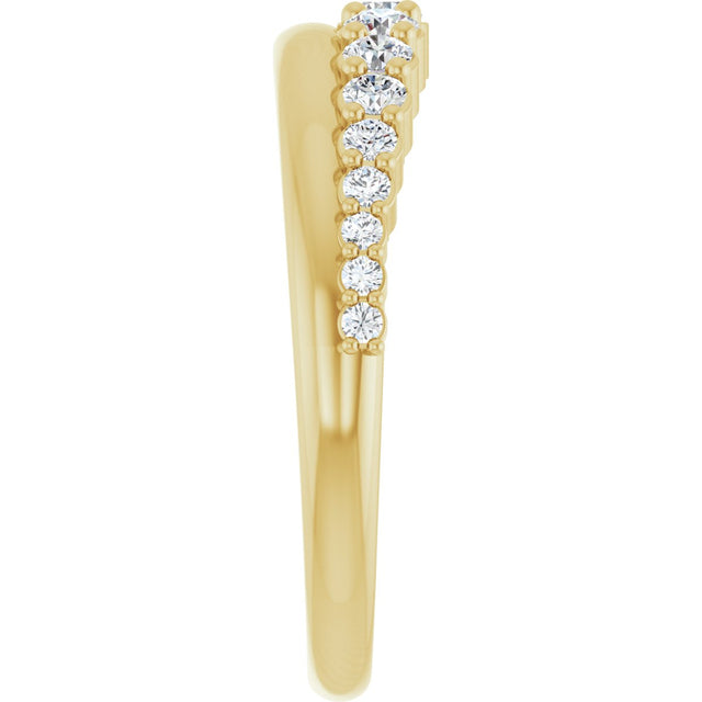 14K Gold Round Natural Diamond Graduated Anniversary Band – 3/8 CTW - Yellow Gold - view 4