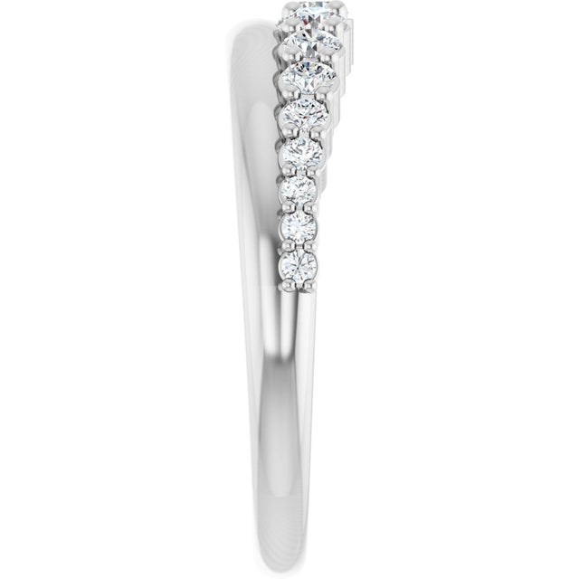 Platinum Round Lab-Grown Diamond Graduated Anniversary Band – 3/8 CTW - view 4
