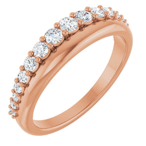 14K Gold Round Lab-Grown Diamond Graduated Anniversary Band – 3/8 CTW - Rose Gold