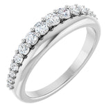 14K Gold Round Lab-Grown Diamond Graduated Anniversary Band – 3/8 CTW - White Gold