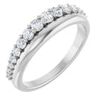 Platinum Round Lab-Grown Diamond Graduated Anniversary Band – 3/8 CTW