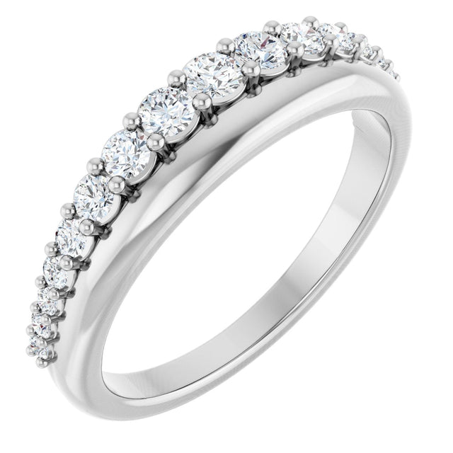Platinum Round Lab-Grown Diamond Graduated Anniversary Band – 3/8 CTW
