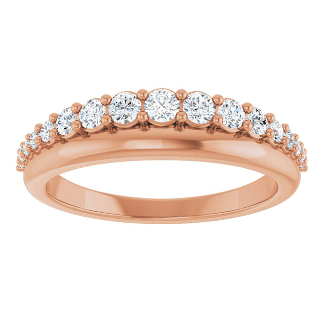 14K Gold Round Lab-Grown Diamond Graduated Anniversary Band – 3/8 CTW - Rose Gold - view 3