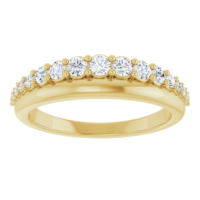 14K Gold Round Lab-Grown Diamond Graduated Anniversary Band – 3/8 CTW - Yellow Gold - view 3