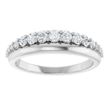 Platinum Round Lab-Grown Diamond Graduated Anniversary Band – 3/8 CTW - view 3