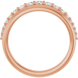14K Gold Round Lab-Grown Diamond Graduated Anniversary Band – 3/8 CTW - Rose Gold - view 2