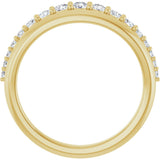 14K Gold Round Natural Diamond Graduated Anniversary Band – 3/8 CTW - Yellow Gold - view 2