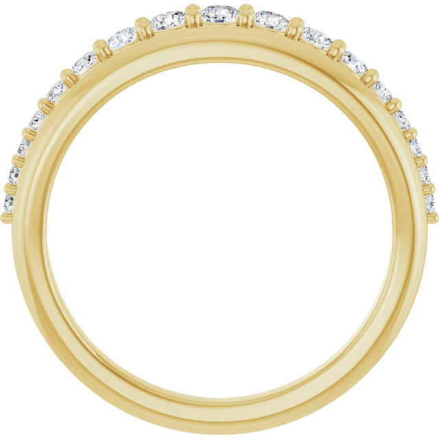 14K Gold Round Lab-Grown Diamond Graduated Anniversary Band – 3/8 CTW - Yellow Gold - view 2
