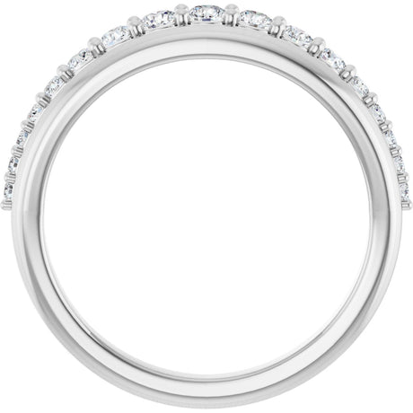 Platinum Round Natural Diamond Graduated Anniversary Band – 3/8 CTW - view 2