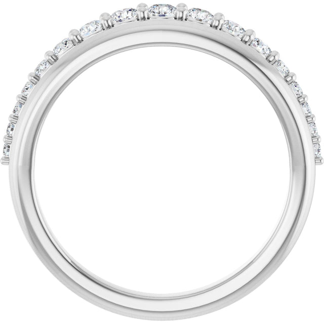 Platinum Round Natural Diamond Graduated Anniversary Band – 3/8 CTW - view 2