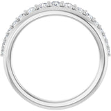 14K Gold Round Natural Diamond Graduated Anniversary Band – 3/8 CTW - White Gold - view 2