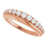 14K Gold Round Lab-Grown Diamond Graduated Anniversary Band – 3/8 CTW - Rose Gold - view 5