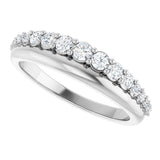 Platinum Round Lab-Grown Diamond Graduated Anniversary Band – 3/8 CTW - view 5