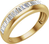 14K Gold Straight Baguette Natural Diamond Anniversary Band – 1/2 CTW - Yellow Gold