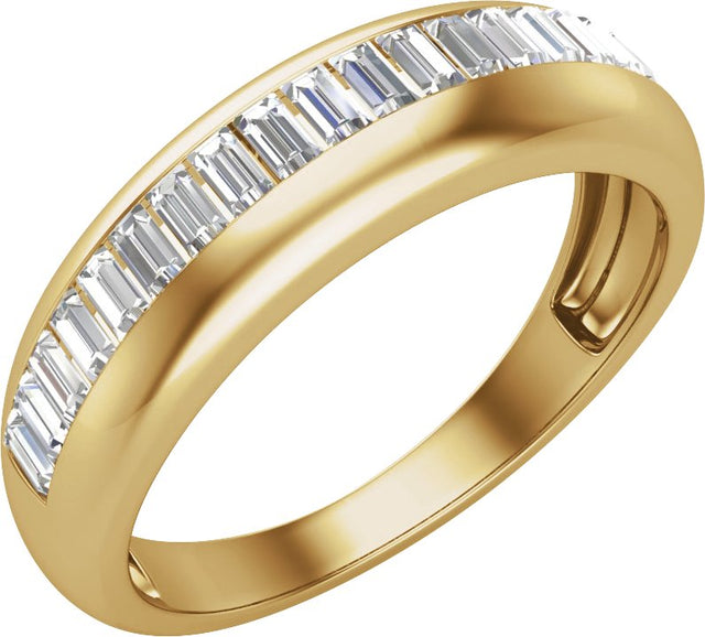 14K Gold Straight Baguette Natural Diamond Anniversary Band – 1/2 CTW - Yellow Gold