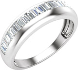 14K Gold Straight Baguette Natural Diamond Anniversary Band – 1/2 CTW - White Gold