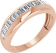 14K Gold Straight Baguette Natural Diamond Anniversary Band – 1/2 CTW - Rose Gold