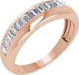 14K Gold Straight Baguette Natural Diamond Anniversary Band – 1/2 CTW - Rose Gold