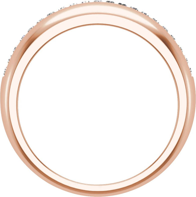 14K Gold Straight Baguette Natural Diamond Anniversary Band – 1/2 CTW - Rose Gold - view 2
