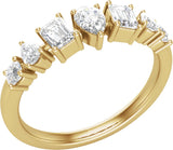 14K Gold Pear Lab-Grown Diamond Multi-Shape Anniversary Band – 9/10 CTW - Yellow Gold