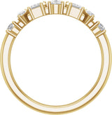 14K Gold Pear Lab-Grown Diamond Multi-Shape Anniversary Band – 9/10 CTW - Yellow Gold - view 2