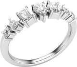 14K Gold Pear Lab-Grown Diamond Multi-Shape Anniversary Band – 9/10 CTW - White Gold