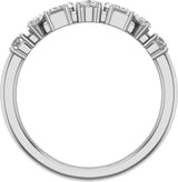 14K Gold Pear Lab-Grown Diamond Multi-Shape Anniversary Band – 9/10 CTW - White Gold - view 2
