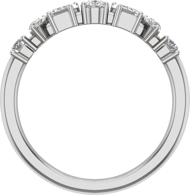 14K Gold Pear Lab-Grown Diamond Multi-Shape Anniversary Band – 9/10 CTW - White Gold - view 2