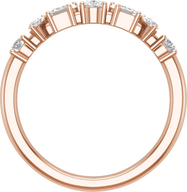 14K Gold Pear Lab-Grown Diamond Multi-Shape Anniversary Band – 9/10 CTW - Rose Gold - view 2