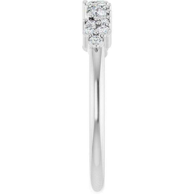 Platinum Pear Natural Diamond Cluster Anniversary Band – 1/4 CTW - view 4