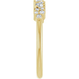 14K Gold Pear Natural Diamond Cluster Anniversary Band – 1/4 CTW - Yellow Gold - view 4