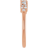 14K Gold Pear Natural Diamond Cluster Anniversary Band – 1/4 CTW - Rose Gold - view 4