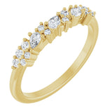 14K Gold Pear Natural Diamond Cluster Anniversary Band – 1/4 CTW - Yellow Gold