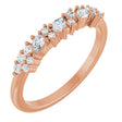 14K Gold Pear Natural Diamond Cluster Anniversary Band – 1/4 CTW - Rose Gold
