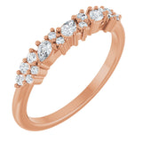 14K Gold Pear Natural Diamond Cluster Anniversary Band – 1/4 CTW - Rose Gold