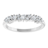 Platinum Pear Natural Diamond Cluster Anniversary Band – 1/4 CTW - view 3
