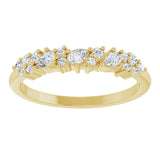 14K Gold Pear Natural Diamond Cluster Anniversary Band – 1/4 CTW - Yellow Gold - view 3
