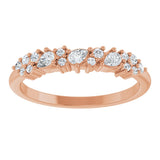14K Gold Pear Lab-Grown Diamond Cluster Anniversary Band – 1/4 CTW - Rose Gold - view 3