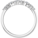 Platinum Pear Natural Diamond Cluster Anniversary Band – 1/4 CTW - view 2