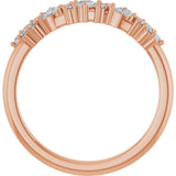 14K Gold Pear Lab-Grown Diamond Cluster Anniversary Band – 1/4 CTW - Rose Gold - view 2
