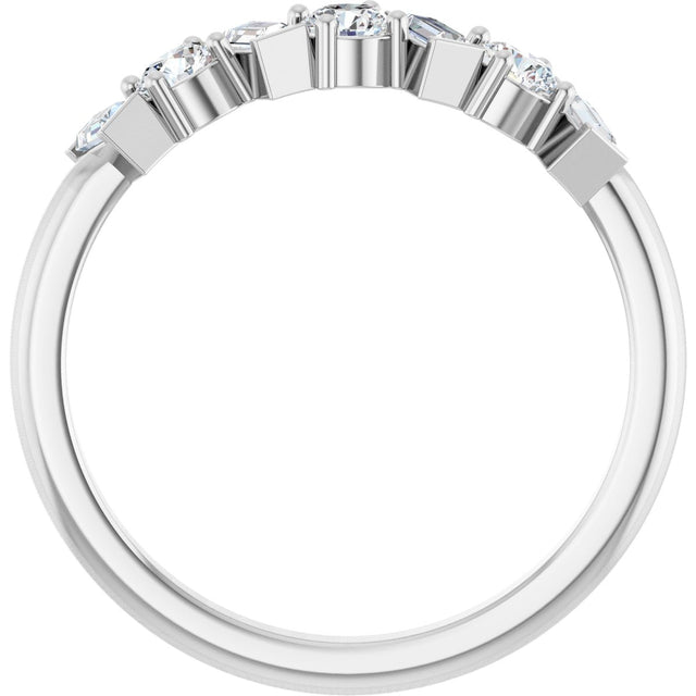 Platinum Round Lab-Grown Diamond Multi-Shape Anniversary Band – 1/2 CTW - view 2