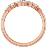 14K Gold Round Natural Diamond Multi-Shape Anniversary Band – 1/2 CTW - Rose Gold - view 2
