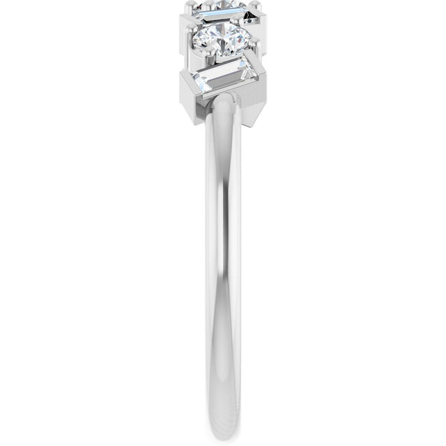 Platinum Round Natural Diamond Multi-Shape Anniversary Band – 1/2 CTW - view 4